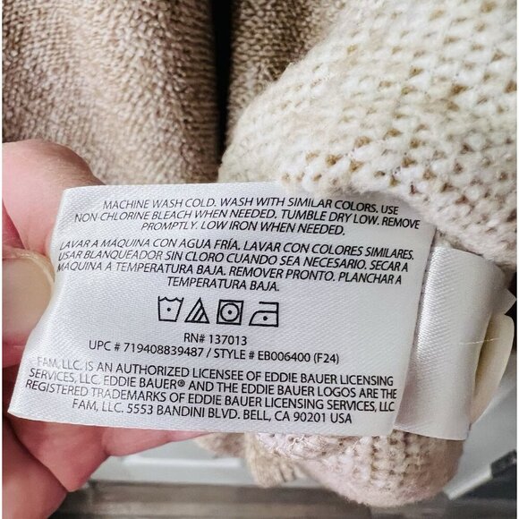 Eddie Bauer Women's Quarter Button Up Pullover Sweater Pumice Size XL NWT - Picture 8 of 9